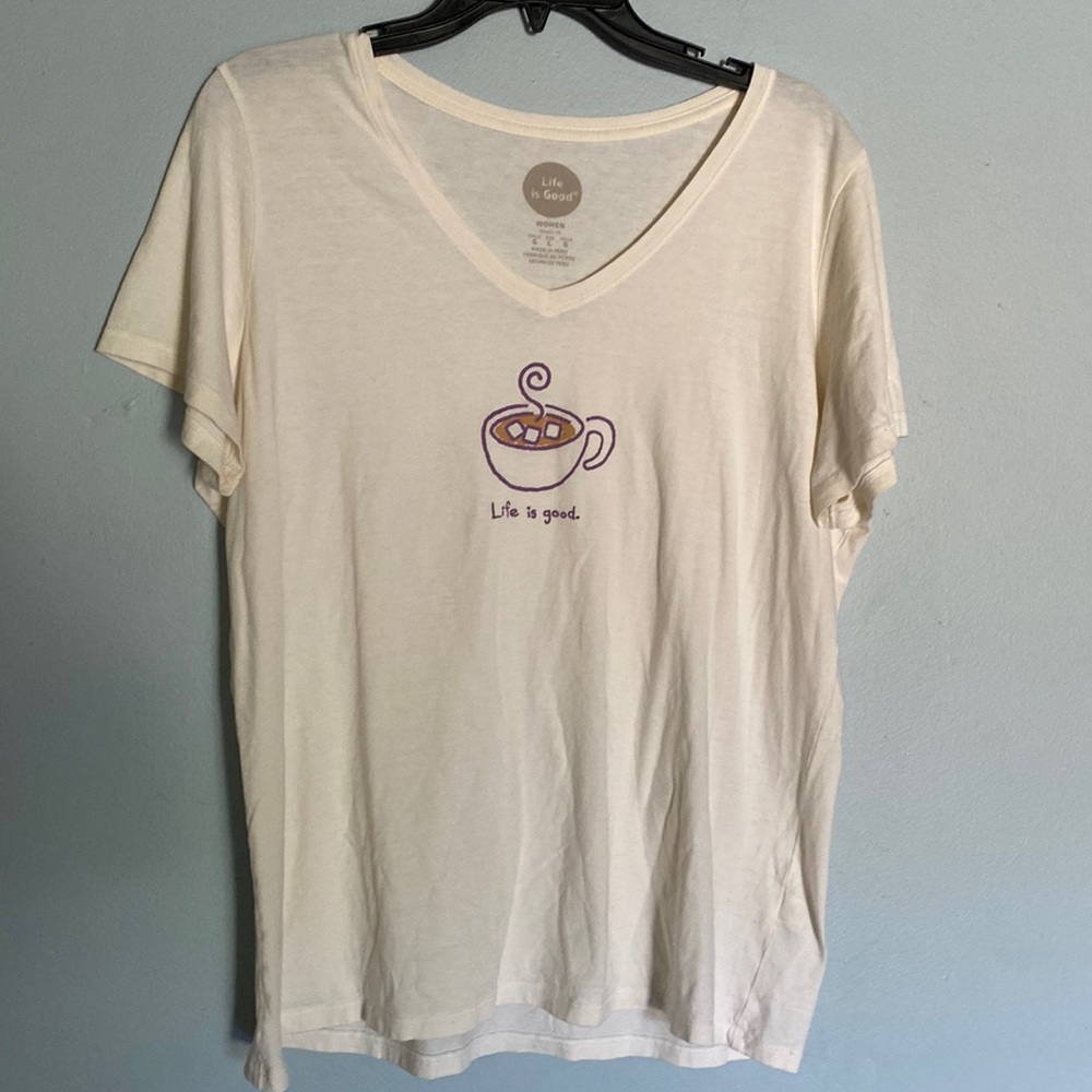 Life is good v neck tshirt